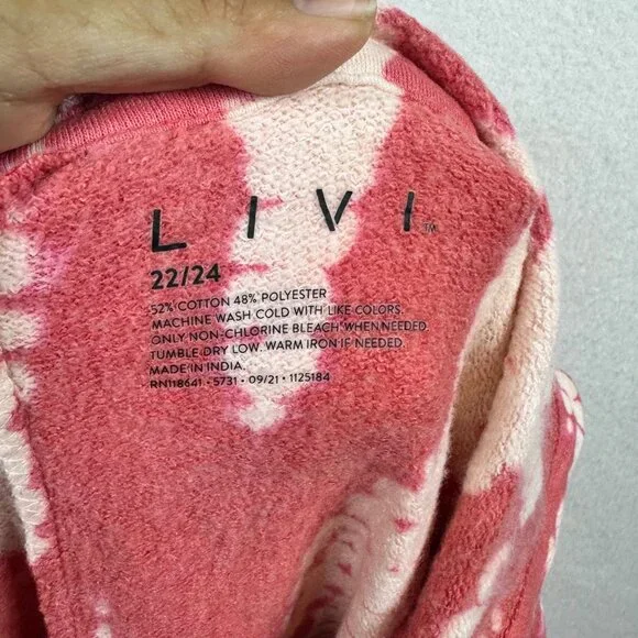 NWT LIVI by Lane Bryant Sweater 22/24 Tie Dye Hood Athleisure Lounge Beach 3X - Picture 2 of 12